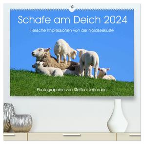 Schafe am Deich 2024. Tierische Impressionen von der Nordseeküste (hochwertiger Premium Wandkalender 2024 DIN A2 quer), Kunstdruck in Hochglanz von Lehmann,  Steffani