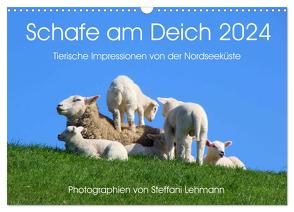 Schafe am Deich 2024. Tierische Impressionen von der Nordseeküste (Wandkalender 2024 DIN A3 quer), CALVENDO Monatskalender von Lehmann,  Steffani