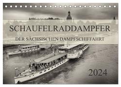 Schaufelraddampfer der Sächsischen Dampfschiffahrt (Tischkalender 2024 DIN A5 quer), CALVENDO Monatskalender von Meutzner,  Dirk