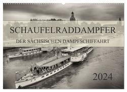 Schaufelraddampfer der Sächsischen Dampfschiffahrt (Wandkalender 2024 DIN A2 quer), CALVENDO Monatskalender von Meutzner,  Dirk