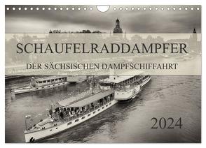 Schaufelraddampfer der Sächsischen Dampfschiffahrt (Wandkalender 2024 DIN A4 quer), CALVENDO Monatskalender von Meutzner,  Dirk