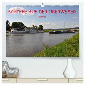 Schiffe auf der Oberweser (hochwertiger Premium Wandkalender 2024 DIN A2 quer), Kunstdruck in Hochglanz von Kruse,  Jan