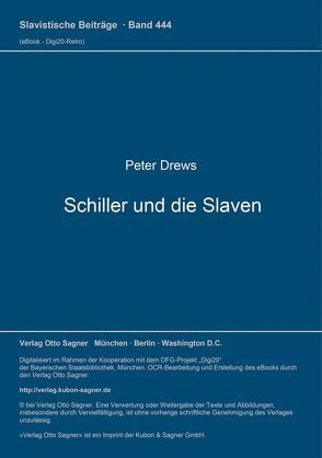 Schiller und die Slaven von Drews,  Peter