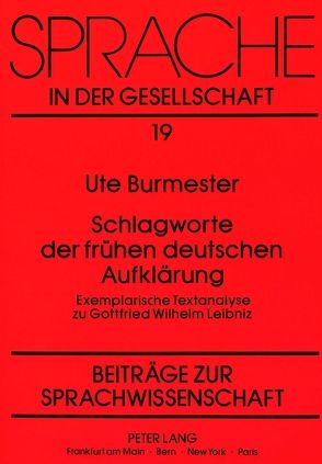 Schlagworte der frühen deutschen Aufklärung von Burmester,  Ute