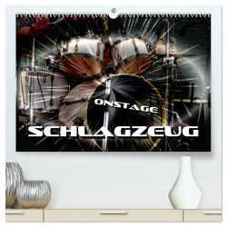 Schlagzeug onstage (hochwertiger Premium Wandkalender 2024 DIN A2 quer), Kunstdruck in Hochglanz von Bleicher,  Renate