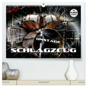 Schlagzeug onstage (hochwertiger Premium Wandkalender 2024 DIN A2 quer), Kunstdruck in Hochglanz von Bleicher,  Renate