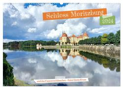 Schloss Moritzburg und das Fasanenschlösschen (Wandkalender 2024 DIN A2 quer), CALVENDO Monatskalender von Kruse,  Gisela