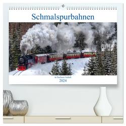 Schmalspurbahnen in Sachsen Anhalt (hochwertiger Premium Wandkalender 2024 DIN A2 quer), Kunstdruck in Hochglanz von Gierok,  Steffen