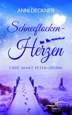 Schneeflockenherzen über Sankt Peter-Ording von Deckner,  Anni