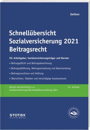 Schnellübersicht Sozialversicherung 2021 Beitragsrecht von Geiken,  Manfred