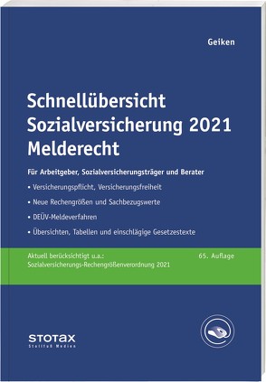 Schnellübersicht Sozialversicherung 2021 Melderecht von Geiken,  Manfred