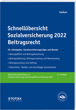 Schnellübersicht Sozialversicherung 2022 Beitragsrecht von Geiken,  Manfred