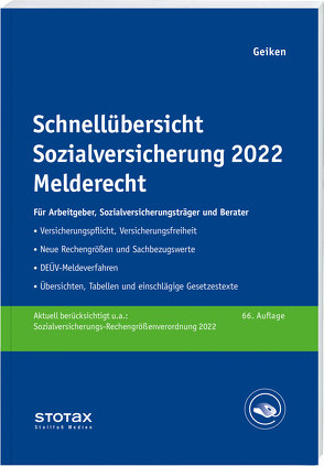 Schnellübersicht Sozialversicherung 2022 Melderecht von Geiken,  Manfred