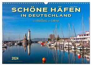 Schöne Häfen in Deutschland von Greetsiel bis Lindau (Wandkalender 2024 DIN A3 quer), CALVENDO Monatskalender von Roder,  Peter