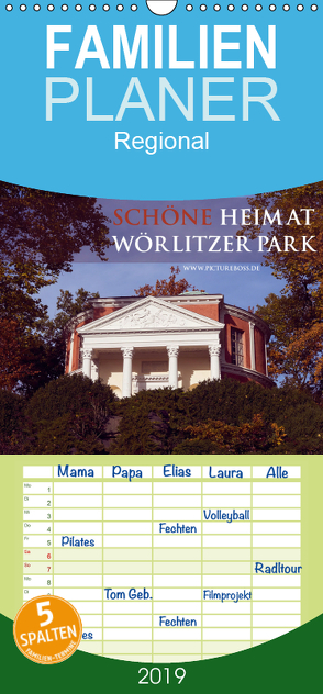 Schöne Heimat Wörlitzer Park – Familienplaner hoch (Wandkalender 2019 , 21 cm x 45 cm, hoch) von Esch,  Jens