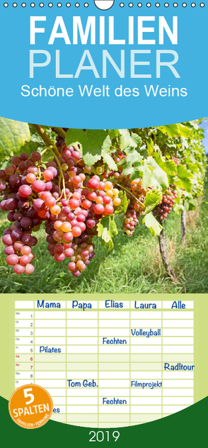 Schöne Welt des Weins – Familienplaner hoch (Wandkalender 2019 , 21 cm x 45 cm, hoch) von CALVENDO