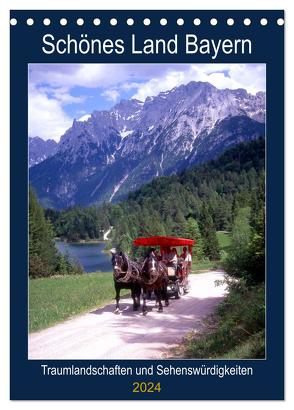 Schönes Land Bayern (Tischkalender 2024 DIN A5 hoch), CALVENDO Monatskalender von Reupert,  Lothar