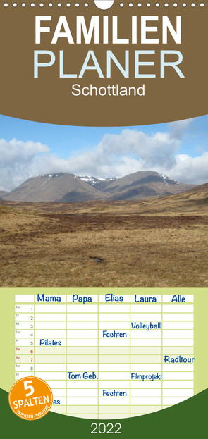Familienplaner Schottland (Wandkalender 2022 , 21 cm x 45 cm, hoch) von ~bwd~