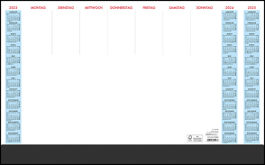 Schreibunterlage mit Schutzleiste 2023 – 59,5×37 cm – 1 Woche auf 1 Seite – 36 Blatt, mit Kartonunterlage – inkl. Dreijahresübersicht – 108-1020