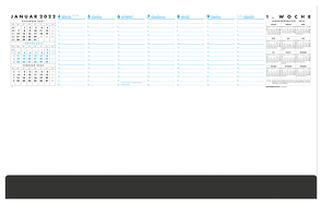 Schreibunterlage Practica 2022 – 59,5×37 cm – 1 Woche auf 1 Blatt – 52 Blatt, mit stabiler Kartonunterlage – inkl. schwarzer Schutzleiste – 102-1020
