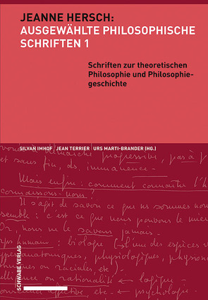 Schriften zur theoretischen Philosophie und Philosophiegeschichte von Imhof,  Silvan, Marti-Brander,  Urs, Terrier,  Jean