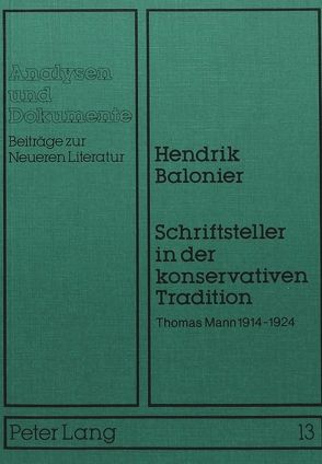 Schriftsteller in der konservativen Tradition von Balonier,  Hendrik