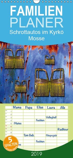 Schrottautos im Kyrkö Mosse – Familienplaner hoch (Wandkalender 2019 , 21 cm x 45 cm, hoch) von K.Schulz,  Eckhard