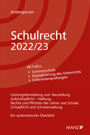Schulrecht 2022/23 von Andergassen,  Armin