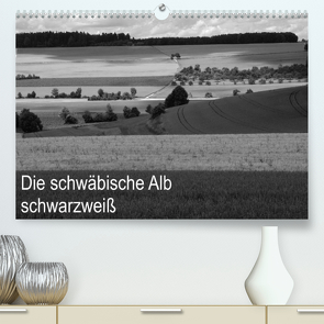 Schwäbische Alb schwarzweiß (Premium, hochwertiger DIN A2 Wandkalender 2023, Kunstdruck in Hochglanz) von Haas,  Willi