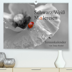 Schwarz-Weiß Malereien Terminkalender von Tanja Riedel für die SchweizCH-Version (Premium, hochwertiger DIN A2 Wandkalender 2022, Kunstdruck in Hochglanz) von Riedel,  Tanja
