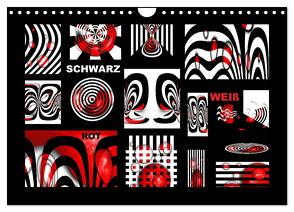SCHWARZ, WEIß, ROT (Wandkalender 2024 DIN A4 quer), CALVENDO Monatskalender von Burlager,  Claudia