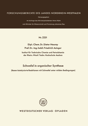 Schwefel in organischer Synthese von Neuray,  Dieter