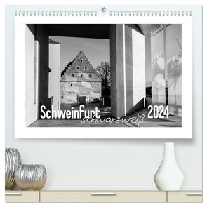 Schweinfurt schwarzweiß (hochwertiger Premium Wandkalender 2024 DIN A2 quer), Kunstdruck in Hochglanz von Herm,  Olaf