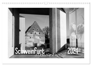 Schweinfurt schwarzweiß (Wandkalender 2024 DIN A3 quer), CALVENDO Monatskalender von Herm,  Olaf