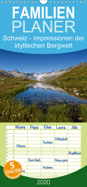 Schweiz – Impressionen der idyllischen Bergwelt im Laufe der Jahreszeiten – Familienplaner hoch (Wandkalender 2020 , 21 cm x 45 cm, hoch) von Schaenzer,  Sandra