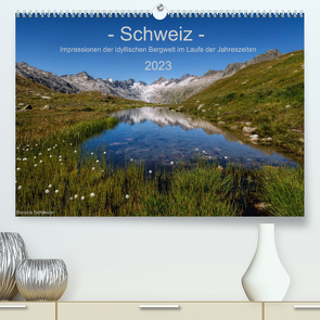 Schweiz – Impressionen der idyllischen Bergwelt im Laufe der Jahreszeiten (Premium, hochwertiger DIN A2 Wandkalender 2023, Kunstdruck in Hochglanz) von Schaenzer,  Sandra