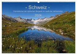 Schweiz – Impressionen der idyllischen Bergwelt im Laufe der Jahreszeiten (Wandkalender 2024 DIN A2 quer), CALVENDO Monatskalender von Schaenzer,  Sandra