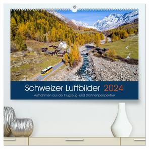 Schweizer Luftbilder (hochwertiger Premium Wandkalender 2024 DIN A2 quer), Kunstdruck in Hochglanz von Meyer,  Tis