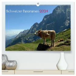Schweizer Panoramen (hochwertiger Premium Wandkalender 2024 DIN A2 quer), Kunstdruck in Hochglanz von NK,  NK