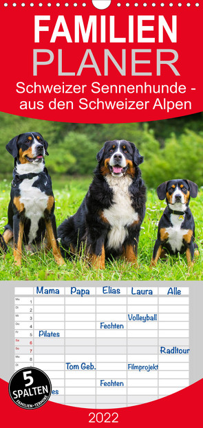 Familienplaner Schweizer Sennenhunde – aus den Schweizer Alpen (Wandkalender 2022 , 21 cm x 45 cm, hoch) von Starick,  Sigrid