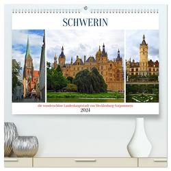 SCHWERIN, die wunderschöne Landeshauptstadt von Mecklenburg-Vorpommern (hochwertiger Premium Wandkalender 2024 DIN A2 quer), Kunstdruck in Hochglanz von Senff,  Ulrich