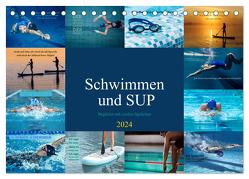 Schwimmen und SUP Begleitet mit coolen Sprüchen (Tischkalender 2024 DIN A5 quer), CALVENDO Monatskalender von Michel,  Susan