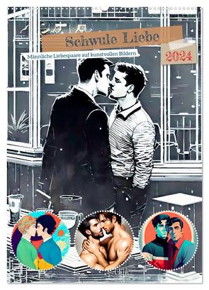 Schwule Liebe (Wandkalender 2024 DIN A2 hoch), CALVENDO Monatskalender von Lehmann,  Steffani