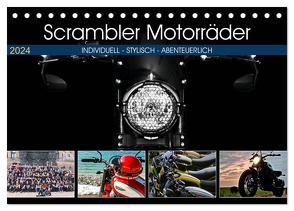 Scrambler Motorräder Individuell – Stylisch – Abenteuerlich (Tischkalender 2024 DIN A5 quer), CALVENDO Monatskalender von Franko,  Peter
