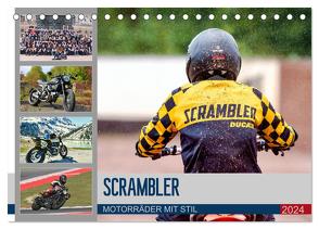 Scrambler Motorräder mit Stil (Tischkalender 2024 DIN A5 quer), CALVENDO Monatskalender von Franko,  Peter