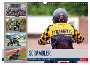 Scrambler Motorräder mit Stil (Wandkalender 2024 DIN A3 quer), CALVENDO Monatskalender von Franko,  Peter