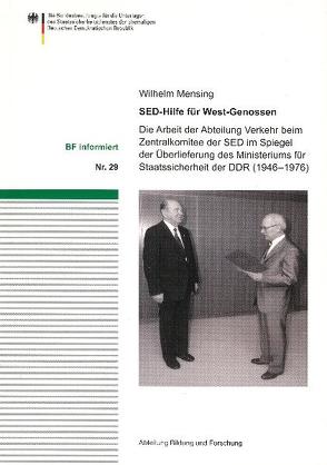 SED-Hilfe für West-Genossen von Mensing,  Wilhelm