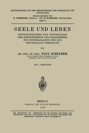 Seele und Leben von Foerster,  O., Schilder,  Paul, Wilmanns,  K.