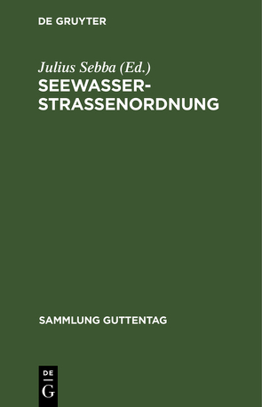 Seewasserstraßenordnung von Sebba,  Julius