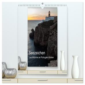 Seezeichen – Leuchttürme an Portugals Küsten (hochwertiger Premium Wandkalender 2024 DIN A2 hoch), Kunstdruck in Hochglanz von Klesse,  Andreas